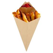 Frittentüten Kraft + Saucenfach 270x80mm - 500 Stck